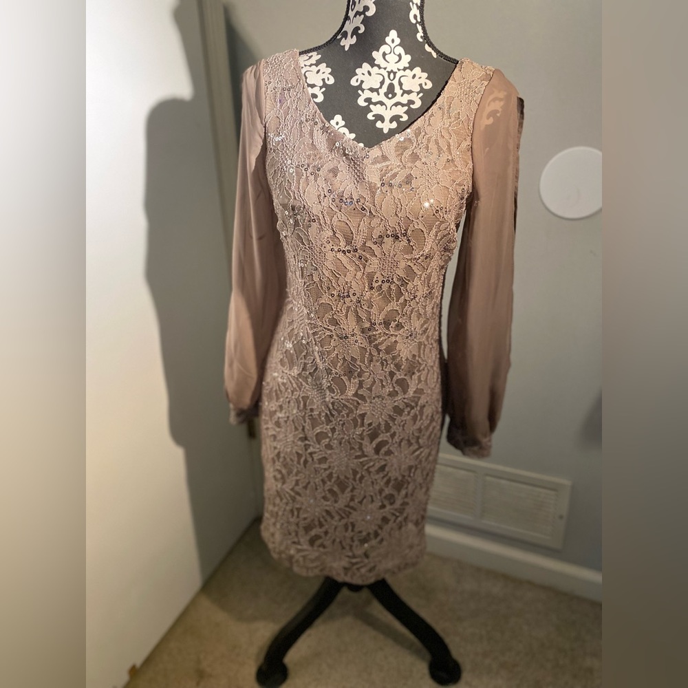 Tan midi dress